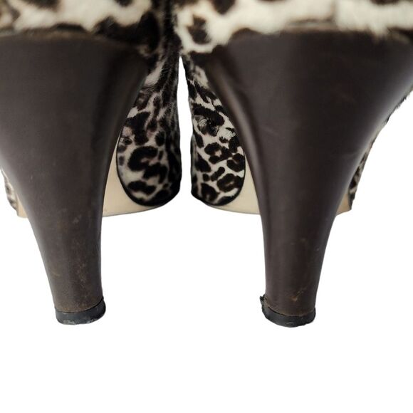 Anyi Lu Leopard Print Calf Hair Pumps  Brown Black Heels Shoes 39.5 - Picture 8 of 11